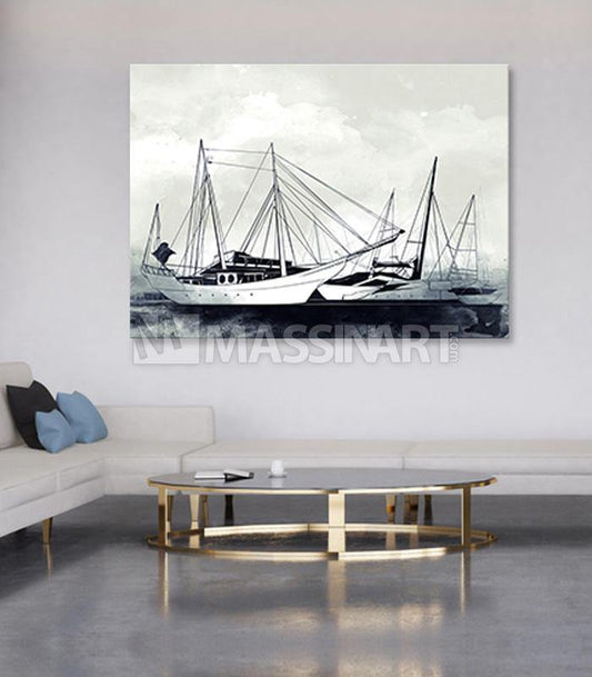 Boat in black & white